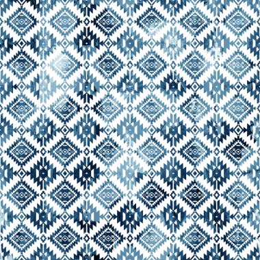Grunge desenli Geometrik kilim ikat deseni