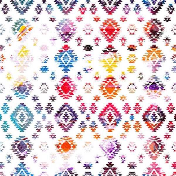 Geometric Kilim Ikat Pattern Grunge Texture — Stock Photo, Image