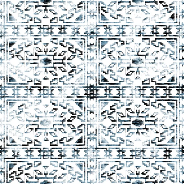 Geometrický Kilim Ikat Vzor Grunge Texturou — Stock fotografie