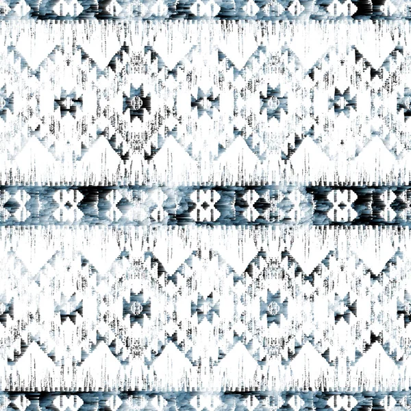 Geometrický Kilim Ikat Vzor Grunge Texturou — Stock fotografie