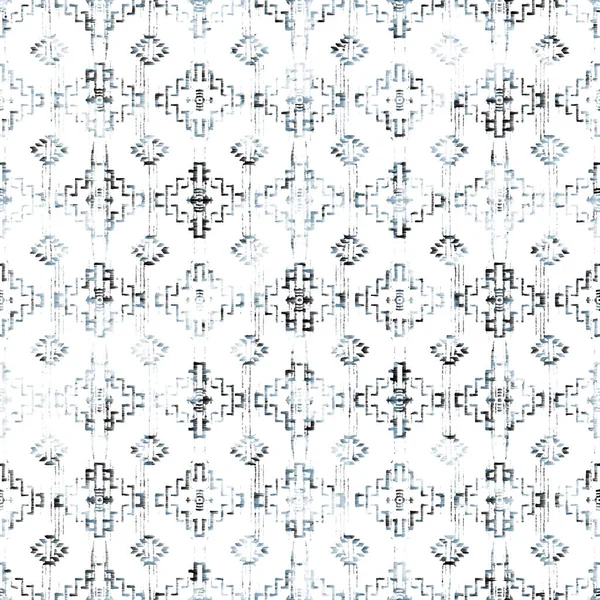 Geometrický Kilim Ikat Vzor Grunge Texturou — Stock fotografie