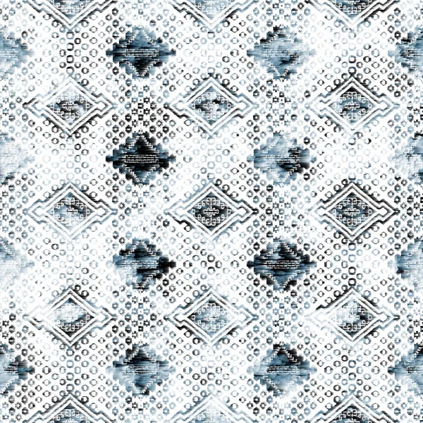 Patrón Kilim Ikat Geométrico Con Textura Grunge —  Fotos de Stock