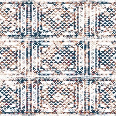 Grunge desenli Geometrik kilim ikat deseni
