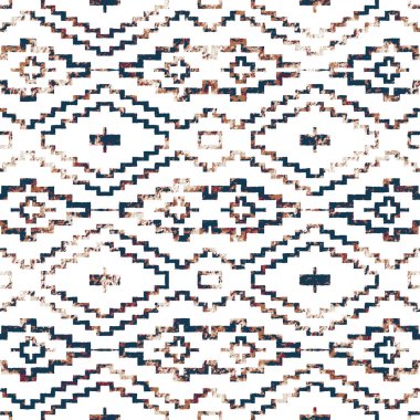 Grunge desenli Geometrik kilim ikat deseni