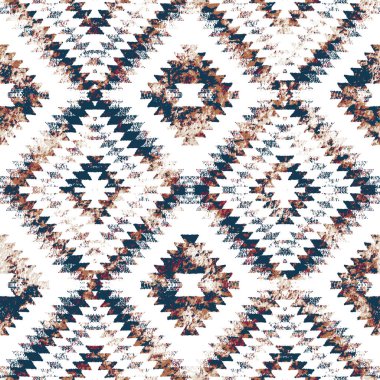 Grunge desenli Geometrik kilim ikat deseni
