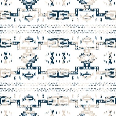 Grunge desenli Geometrik kilim ikat deseni