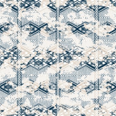 Grunge desenli Geometrik kilim ikat deseni