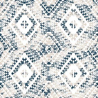 Grunge desenli Geometrik kilim ikat deseni