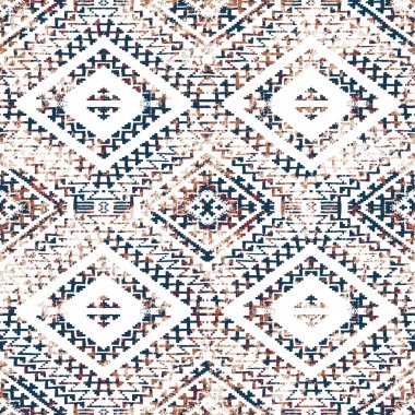 Grunge desenli Geometrik kilim ikat deseni