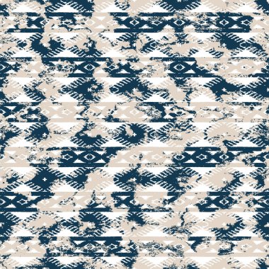 Grunge desenli Geometrik kilim ikat deseni