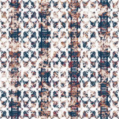 Grunge desenli Geometrik kilim ikat deseni