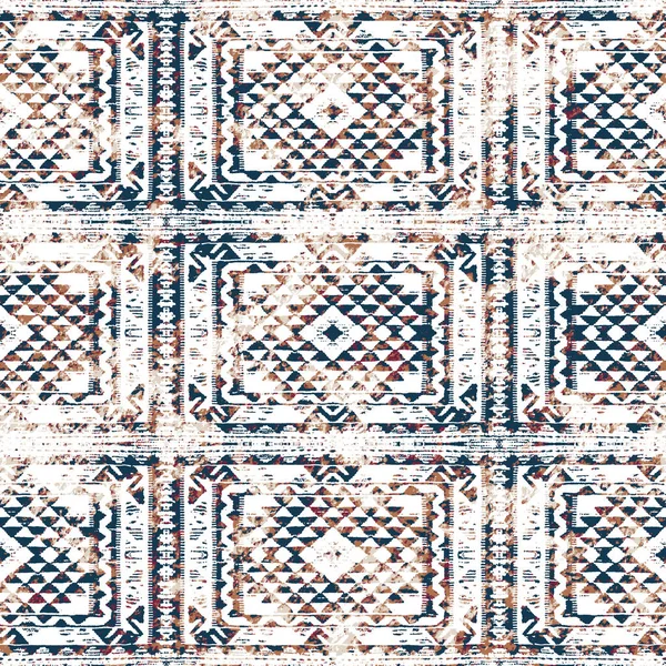 Grunge Desenli Geometrik Kilim Ikat Deseni — Stok fotoğraf