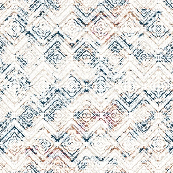 Geometrische Kelim Ikat Patroon Met Grunge Textuur — Stockfoto