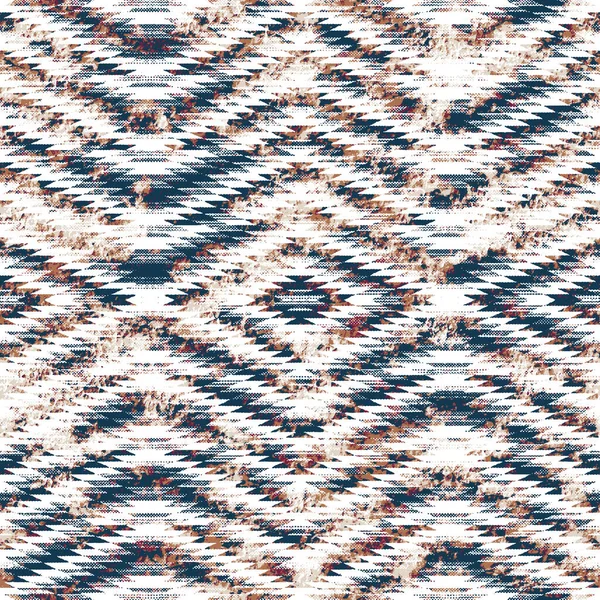 Patrón Kilim Ikat Geométrico Con Textura Grunge — Foto de Stock