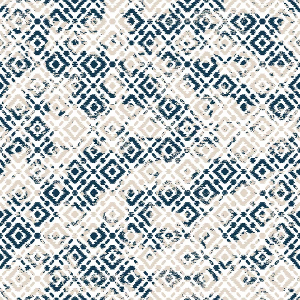 Modello Kilim Ikat Geometrico Con Texture Grunge — Foto Stock