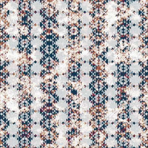 Geometrische Kelim Ikat Patroon Met Grunge Textuur — Stockfoto
