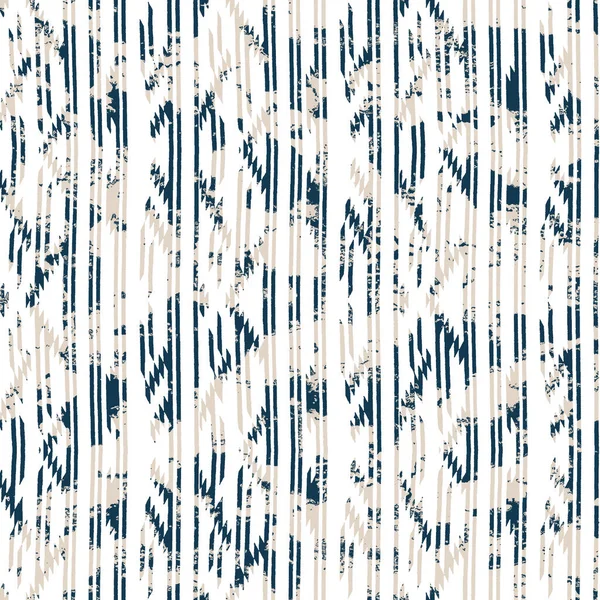 Modello Kilim Ikat Geometrico Con Texture Grunge — Foto Stock