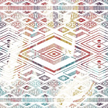 Grunge desenli Geometrik kilim ikat deseni