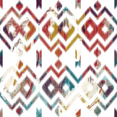 Grunge desenli Geometrik kilim ikat deseni