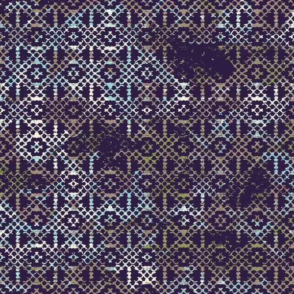 Padrão Geométrico Kilim Ikat Com Textura Grunge — Fotografia de Stock