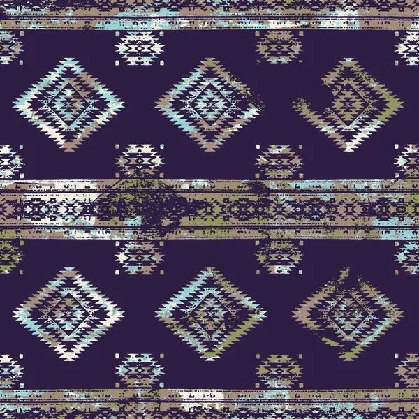 Padrão Geométrico Kilim Ikat Com Textura Grunge — Fotografia de Stock