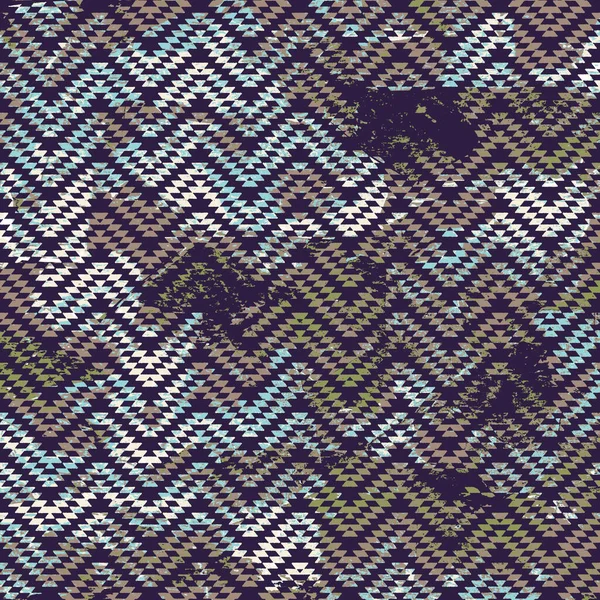 Geometrikus Kemence Ikat Minta Grunge Textúrával — Stock Fotó