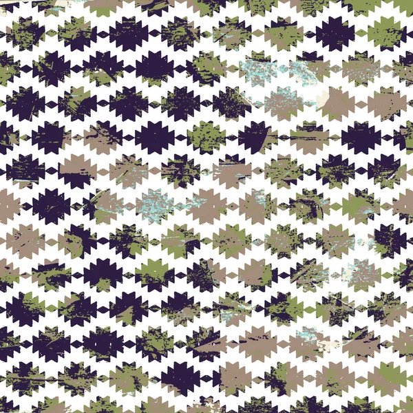 Patrón Kilim Ikat Geométrico Con Textura Grunge —  Fotos de Stock