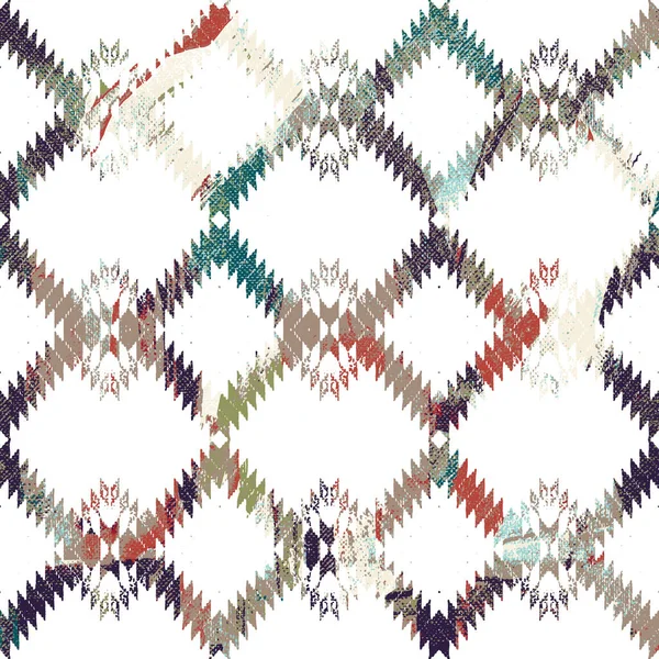 Geometryczny Wzór Kilim Ikat Teksturą Grunge — Zdjęcie stockowe