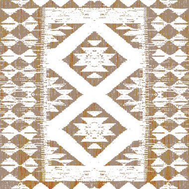 Grunge desenli Geometrik kilim ikat deseni
