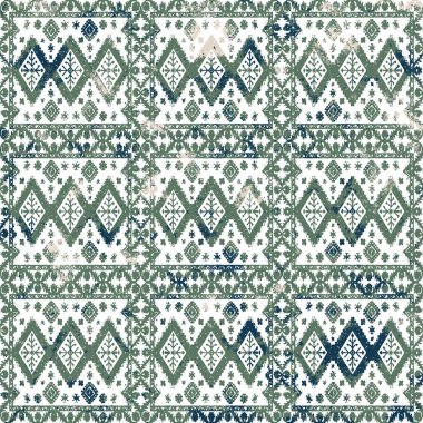 Grunge desenli Geometrik kilim ikat deseni
