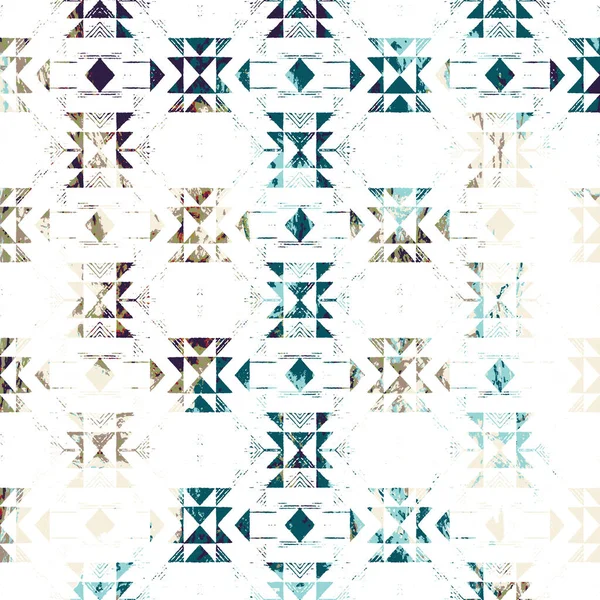 Geometrikus Kemence Ikat Minta Grunge Textúrával — Stock Fotó