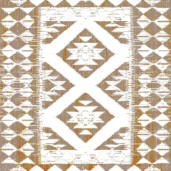 Padrão Geométrico Kilim Ikat Com Textura Grunge — Fotografia de Stock