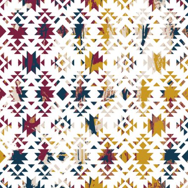 Grunge desenli Geometrik kilim ikat deseni