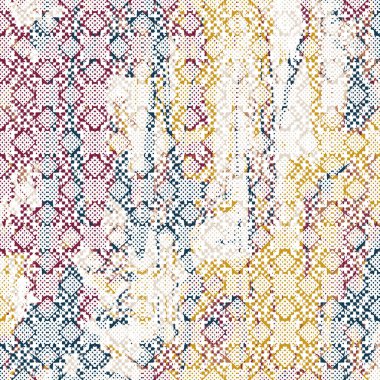 Grunge desenli Geometrik kilim ikat deseni