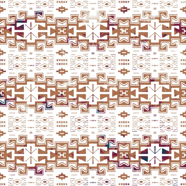 Patrón Kilim Ikat Geométrico Con Textura Grunge —  Fotos de Stock