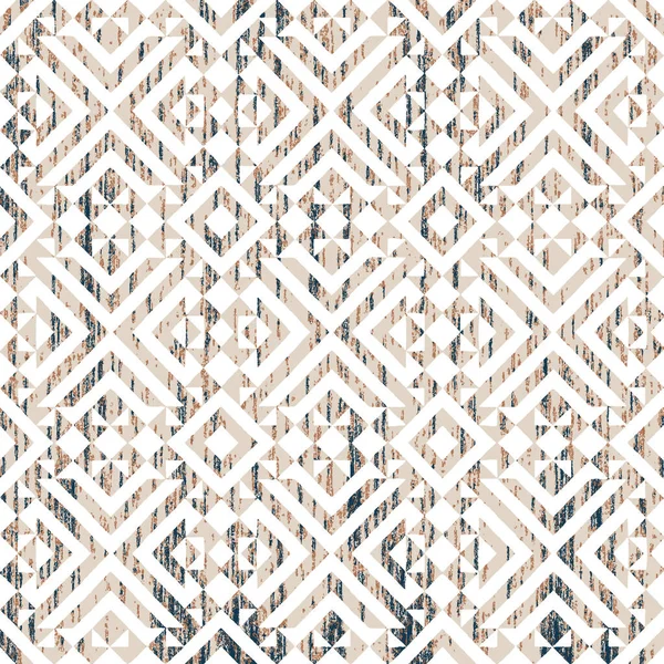 Geometrische Kelim Ikat Patroon Met Grunge Textuur — Stockfoto