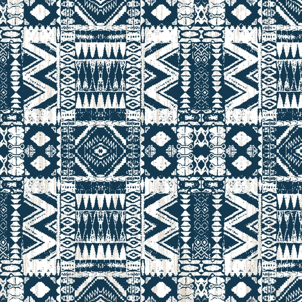 Geometrický Kilim Ikat Vzor Grunge Texturou — Stock fotografie