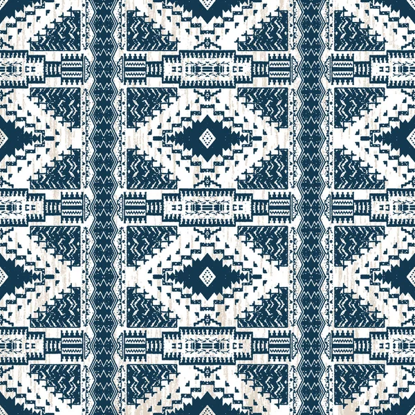 Geometrikus Kemence Ikat Minta Grunge Textúrával — Stock Fotó