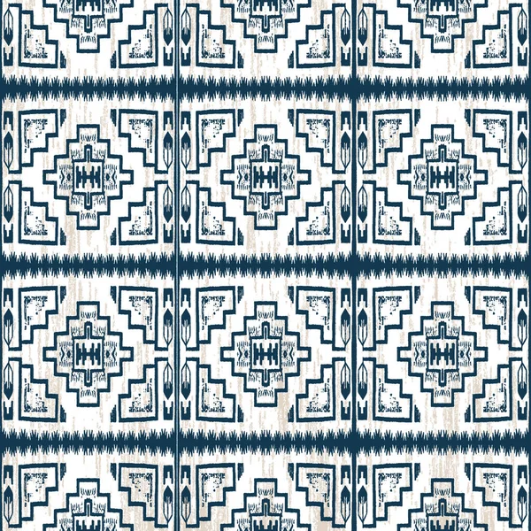 Geometrický Kilim Ikat Vzor Grunge Texturou — Stock fotografie