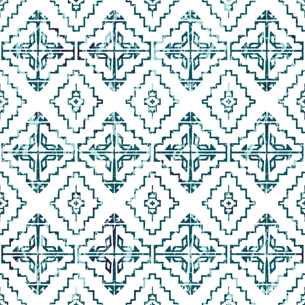 Patrón Kilim Ikat Geométrico Con Textura Grunge — Foto de Stock