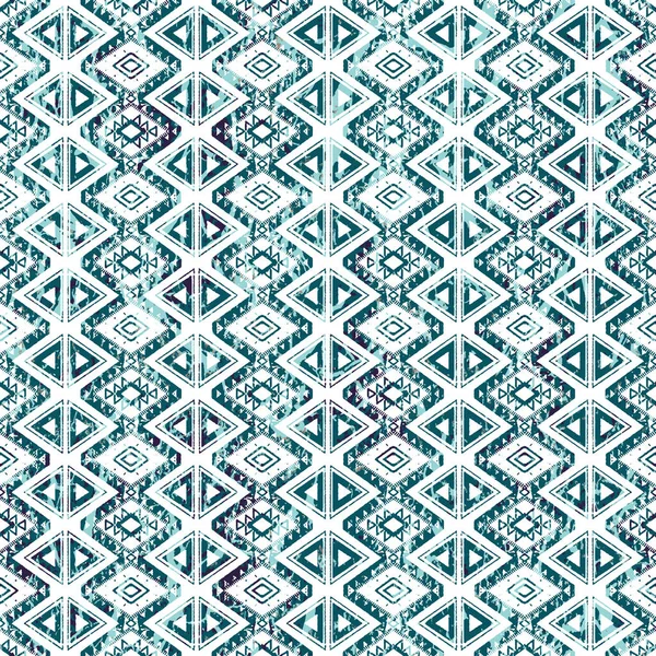 Geometrikus Kemence Ikat Minta Grunge Textúrával — Stock Fotó