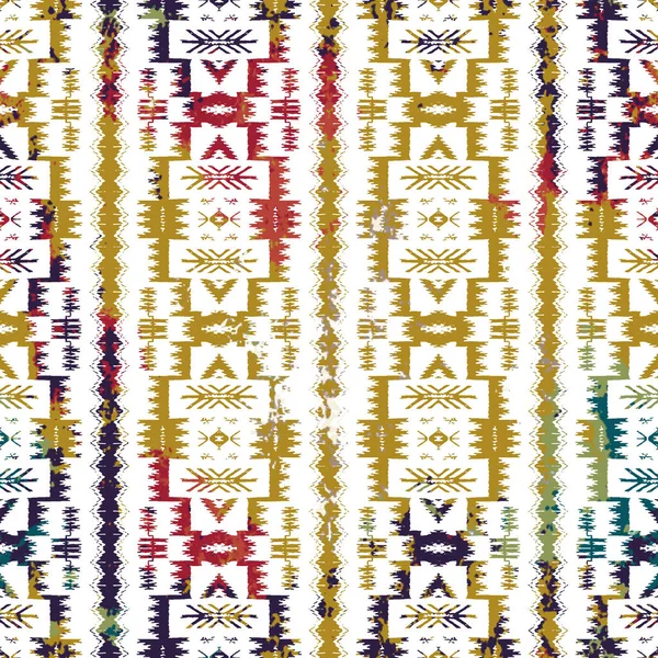 Patrón Kilim Ikat Geométrico Con Textura Grunge —  Fotos de Stock