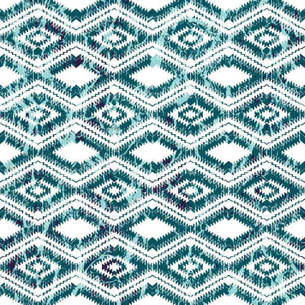 Geometrický Kilim Ikat Vzor Grunge Texturou — Stock fotografie