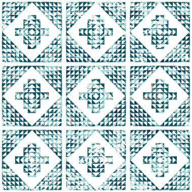 Grunge desenli Geometrik kilim ikat deseni