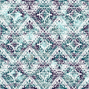 Grunge desenli Geometrik kilim ikat deseni