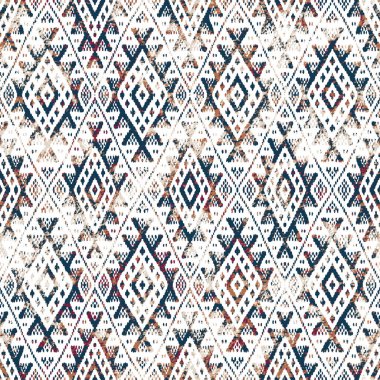 Grunge desenli Geometrik kilim ikat deseni