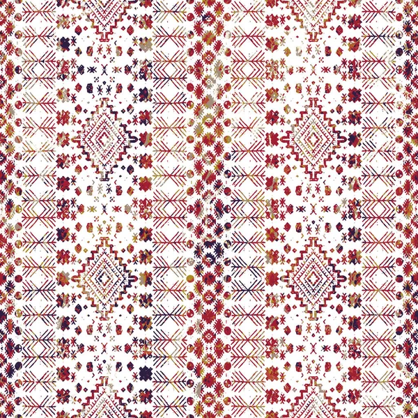 Padrão Geométrico Kilim Ikat Com Textura Grunge — Fotografia de Stock