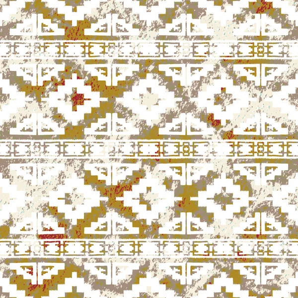 Geometrický Kilim Ikat Vzor Grunge Texturou — Stock fotografie