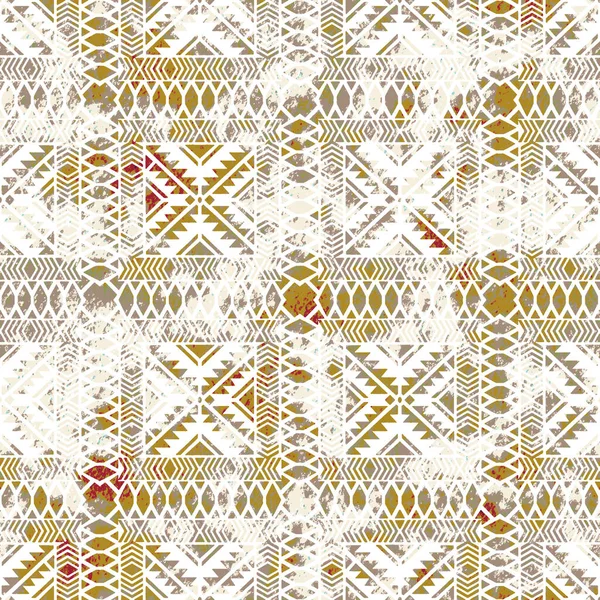 Geometryczny Wzór Kilim Ikat Teksturą Grunge — Zdjęcie stockowe