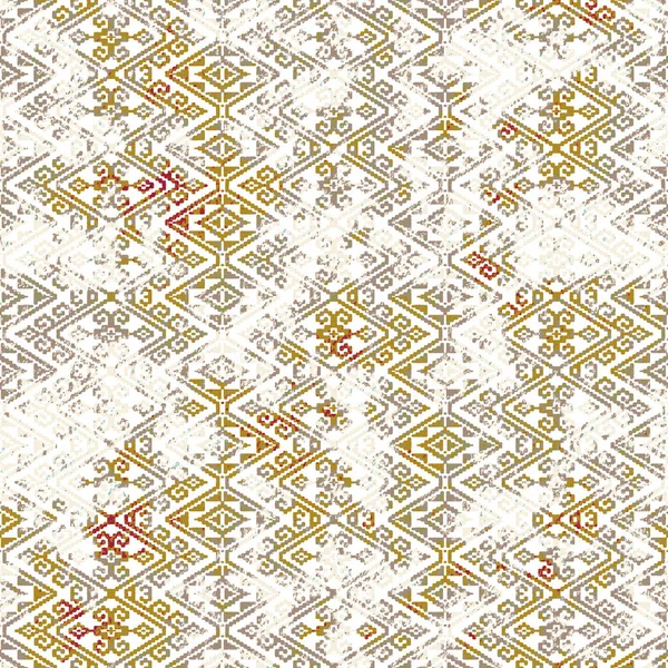 Grunge Desenli Geometrik Kilim Ikat Deseni — Stok fotoğraf